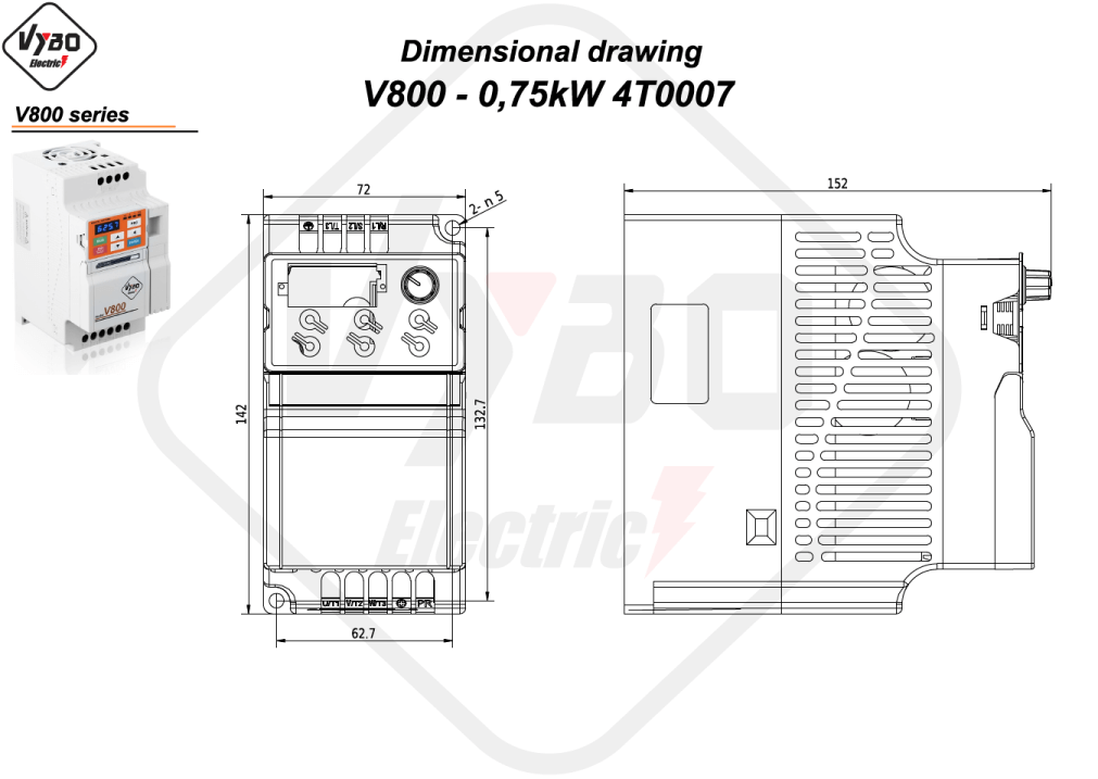 Dimenziós rajz V800 4T0007