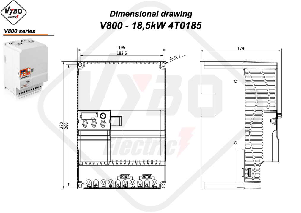 Dimenziós rajz V800 4T0185