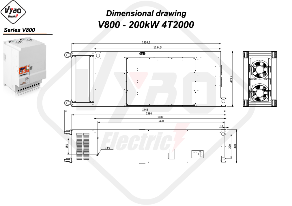 Dimenziós rajz V800 4T2000